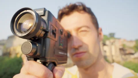 Super 8 Camera POV Panna Meena Kund, Vintage Film Gear Jaipur, Cinematic 스톡 동영상 330256361