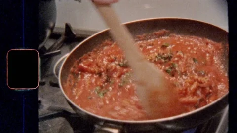 Super 8 | Close up, cooking pasta Stock Footage 140426309