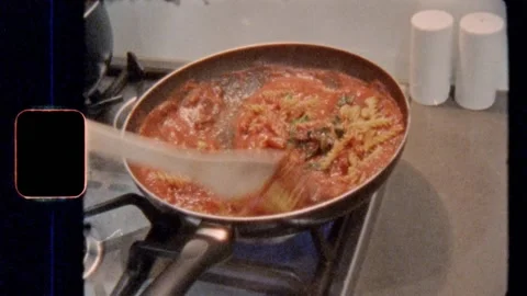 Super 8 | Cooking pasta Stock Footage 140426304