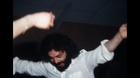 SUPER 8 - funny solo dancer at a wedding party - 1979 Stock Footage 111928822