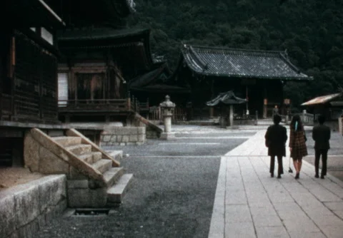 SUPER 8 - JAPAN - Buddhist temple Kiyomizu-dera and old village of Kyoto - 1969 Stock Footage 281711030