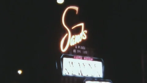 Super 8 - Las Vegas 1978: Sands Neon Signs Stock Footage 105869147