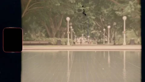 Super 8 | Looking across a reflection pool Stock Footage 130427004
