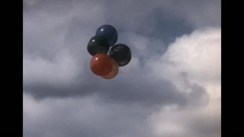 SUPER 8 - MEXICO - colored balloons over the Azteca stadium - Olympic games 1968 Stock Footage 145913121