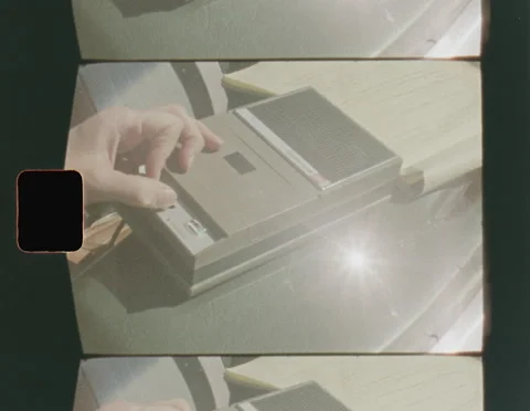 SUPER 8 - OLD PORTABLE CASSETTE RECORDER Stock-Footage 141190777