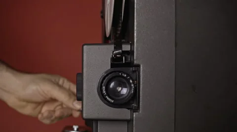 Super 8 projector red light beam Stock Footage 58764777