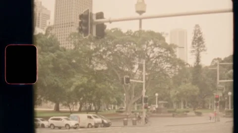 Super 8 | Sydney Hyde Park Long Shot - Vintage Film Video stock 130427033