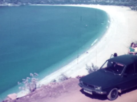 SUPER 8 - TURKEY - panorama of the coast - early 1980s Stock Footage 337233235