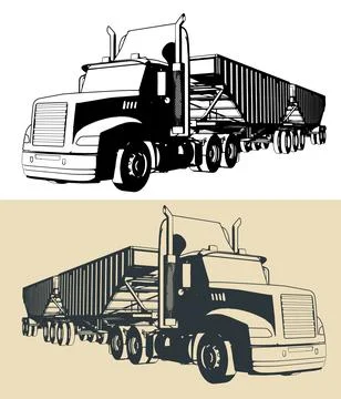 Super B grain trailer Stock Illustration
