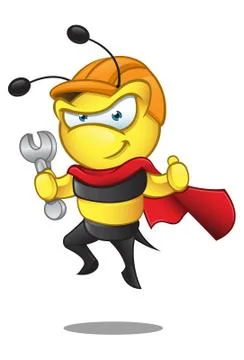 Super bee - holding spanner Stock Illustration