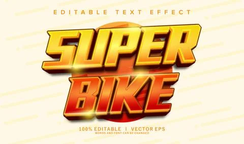 Super bike vector text effect with modern style design Stock Illustration
