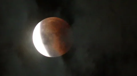 Super BLood Lunar Eclipse Moon Time Lapse Stock Footage 55257369