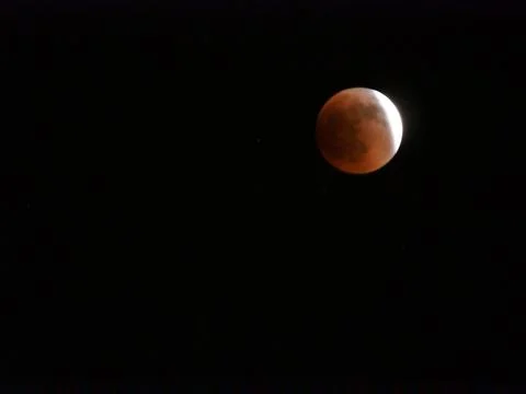 The super blood moon eclipse from mexico city, on jan 22 Fotos Stock