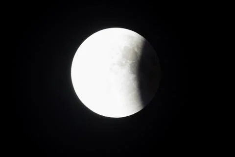 Super Bloody Moon, full eclipse last phase against black sky background, quar Stock Photos