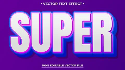 Super bold 3d editable text effect colorful gradient style 스톡 일러스트