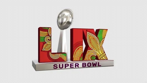 Super Bowl LIX Loop Animation on Alpha Vídeo Stock 299953874