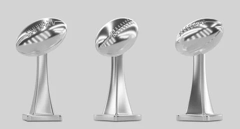 Super bowl trophy, sterling silver prize in shape of ball. Winner award for NFL Stock Illustration