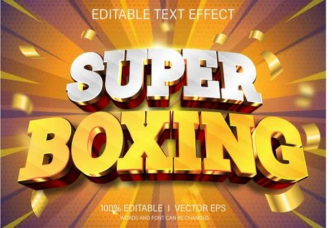 Super boxing vector text effect with modern style design Stock Illustration