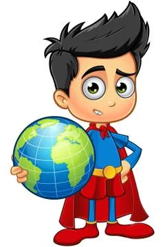 Super Boy Character Illustrazione stock