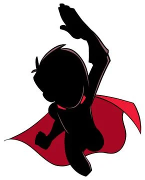 Super Boy Flying Silhouette Иллюстрация