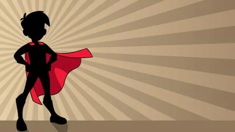 Super Boy Ray Light Silhouette Stock Illustration