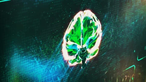 Super brain processing information, programming code, artificial intelligence Stock Footage 93829005