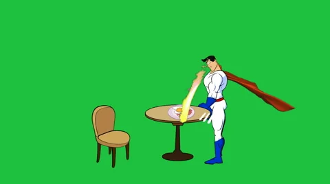 "Super Breakfast", Super Hero Animation Video stock 43220459