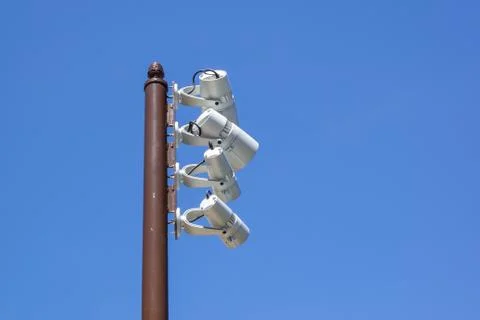 Super bright LED spot light, high luminosity on pole Foto stock