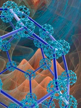 Super buckyball molecule, artwork Stock Illustration