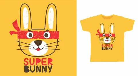 Super bunny design vector illustration ready for print on t-shirt 스톡 일러스트