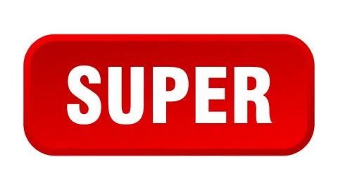 Super button. super square 3d push button Stock Illustration