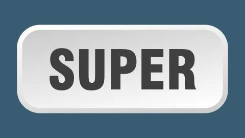 Super button. super square 3d push button Illustrazione stock