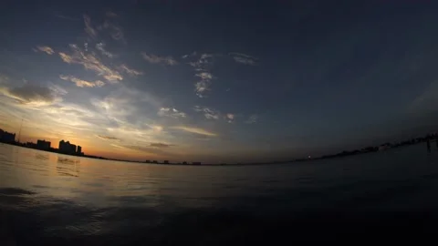 Super calmed waters during sunset in Miami Beach 스톡 동영상 135355615