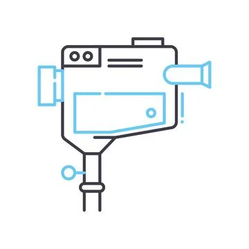 Super camera line icon, outline symbol, vector illustration, concept sign Stock Illustration
