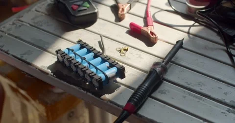Super capacitor.Supercapacitors for temporary power backup. Stock Footage 277842952