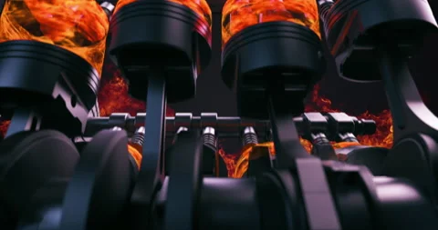 Super Car Dashboard Animation With Zooming To Powerful V8 Engine. Stock Footage 135701374