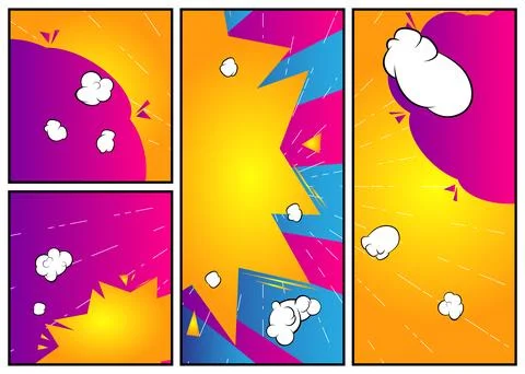 Super Cartoon Abstract Background, comic book page layout backdrop. Retro v.. Stock Illustration