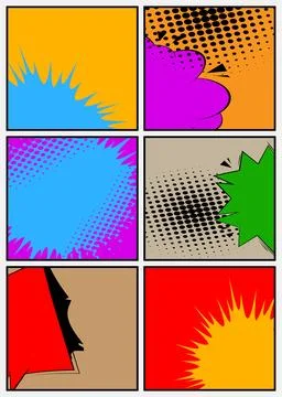 Super Cartoon Abstract Background, comic book page layout backdrop. Retro v.. Stock Illustration