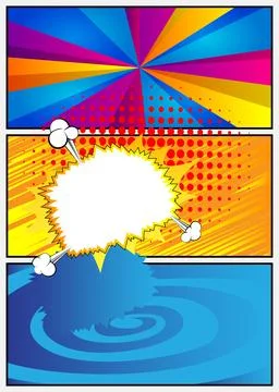 Super Cartoon Abstract Background, comic book page layout backdrop. Retro v.. 스톡 일러스트