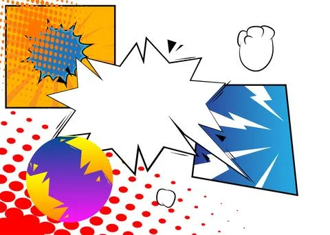 Super Cartoon Background, comic book abstract page layout backdrop. Retro v.. Stock Illustration
