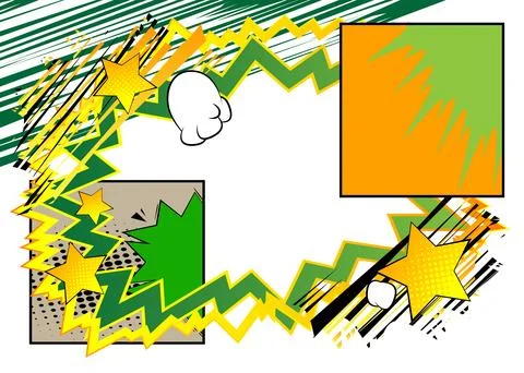 Super Cartoon Background, comic book abstract page layout backdrop. Retro v.. Stock Illustration