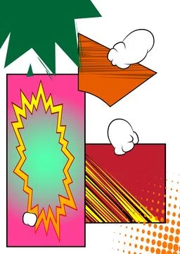 Super Cartoon Background, comic book abstract page layout backdrop. Retro v.. Stock Illustration