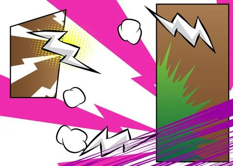 Super Cartoon Background, comic book abstract page layout backdrop. Retro v.. Stock Illustration