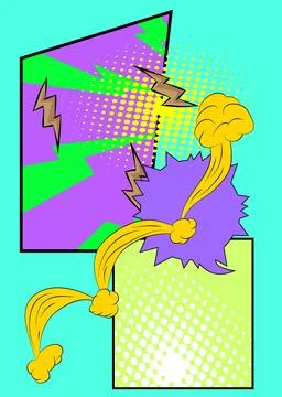 Super Cartoon Background, comic book abstract backdrop. Retro vector comics.. Stock Illustration