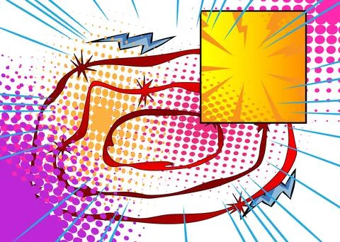 Super Cartoon Background, comic book abstract backdrop. Retro vector comics.. Stock Illustration