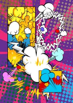 Super Cartoon background, comic book backdrop. Awesome retro vector comics .. Stock Illustration