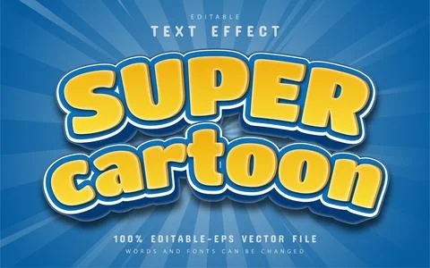 Super cartoon text effect Stock Illustration