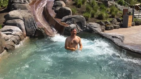 Super Chill Water Slide Guy Stock Footage 108794178