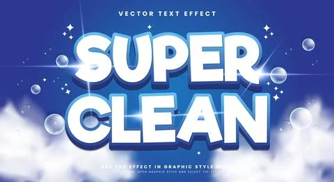 Super Clean 3D editable text effect Template Stock Illustration