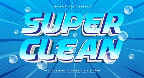 Super Clean 3D editable text effect Template Illustrazione stock